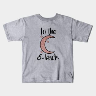 To the Moon and Back Rose Gold Glitter Kids T-Shirt